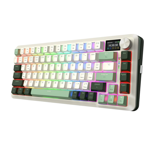 Redragon K708 Pro LCD Wireless Mechanical Keyboard (White Green) Redragon K708 Pro LCD Wireless Mechanical Keyboard (White Green)